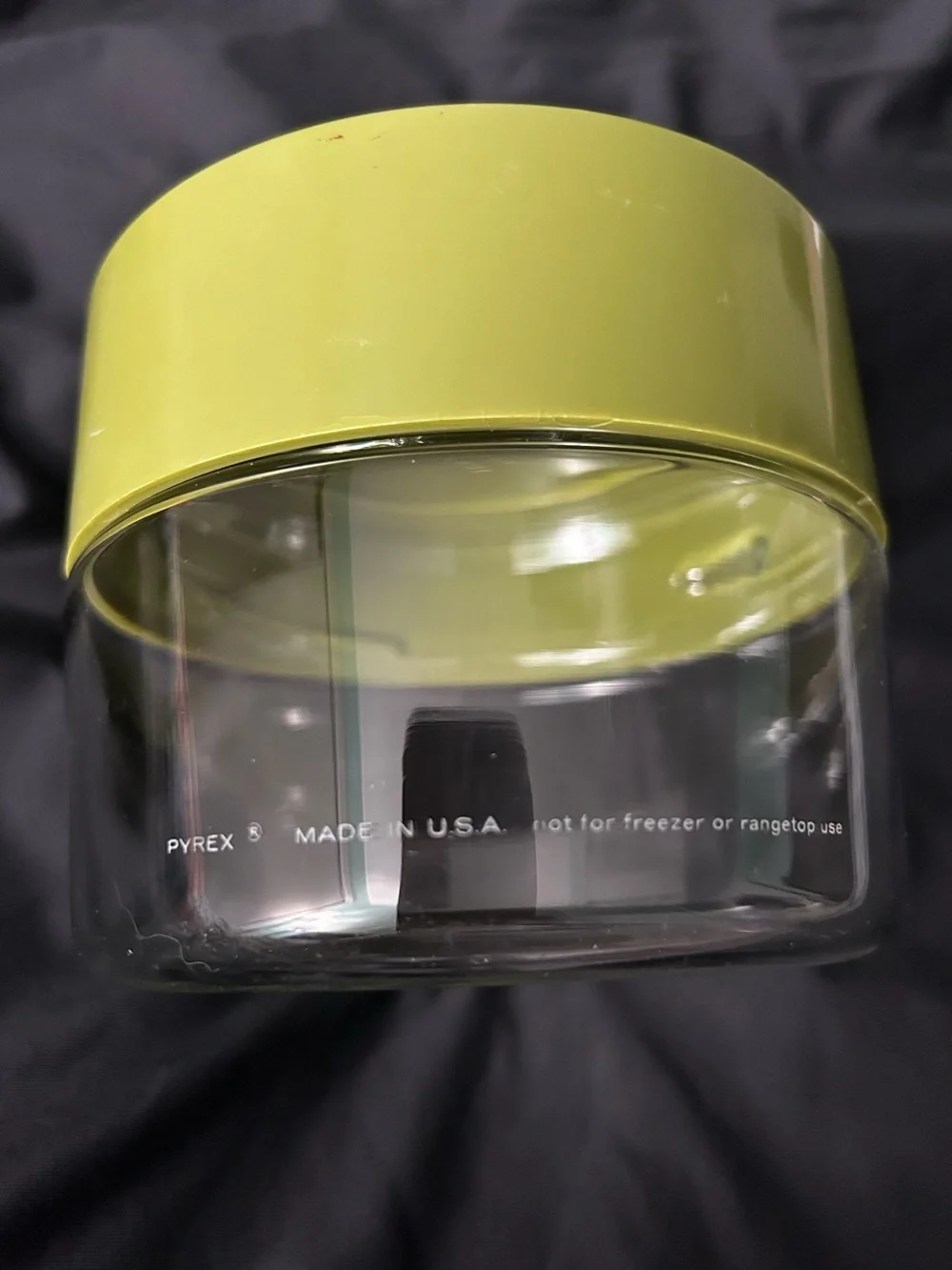Vintage Pyrex Clear Glass Storage Jar with Avocado Green Lid